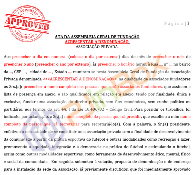 Instrumento de Fundação Time de Várzea - Imagem 2