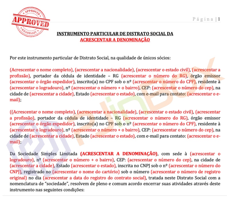 DISTRATO SOCIAL DE SOCIEDADE SIMPLES LIMITADA - Imagem 2